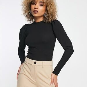 ASOS Black Puff Sleeve Women's Top